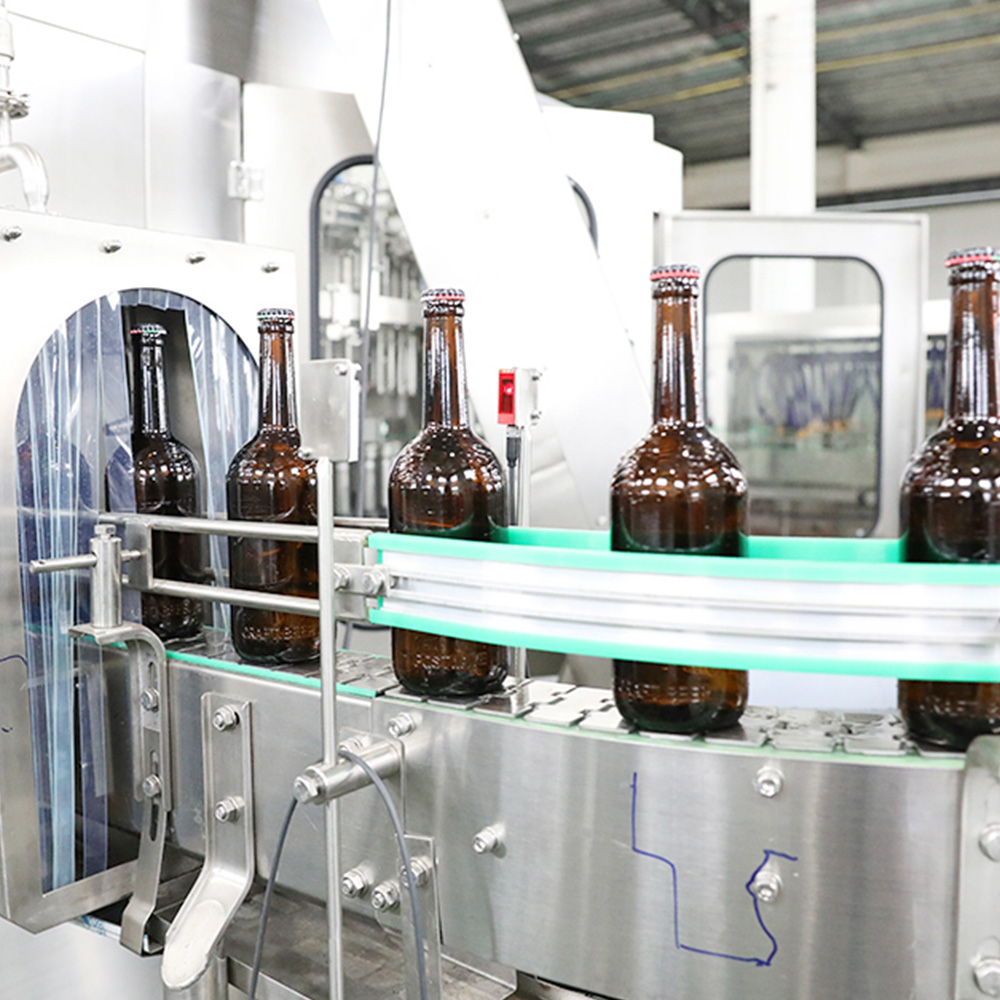 Máquina automática de llenado de botellas de vidrio de cerveza a gran escala